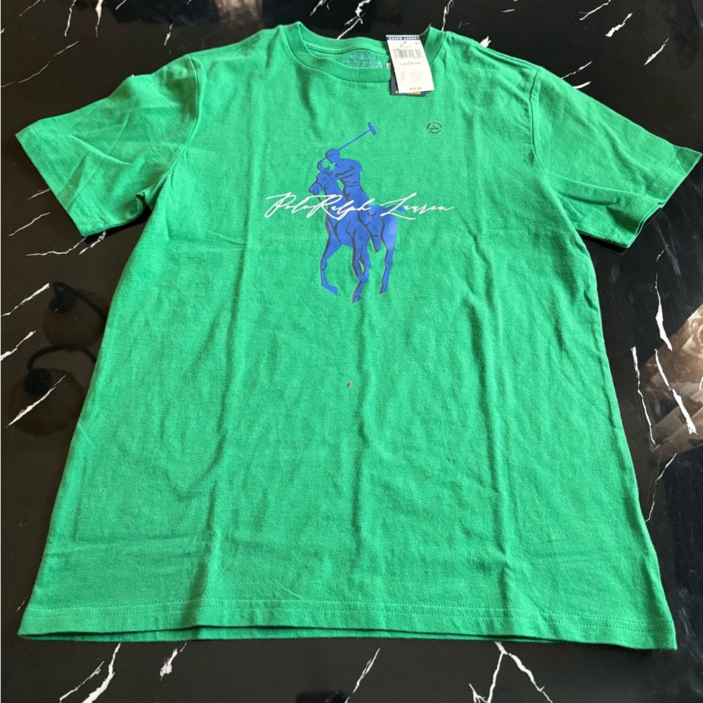 Polo by Ralph Lauren Green and Blue Men's Shirt